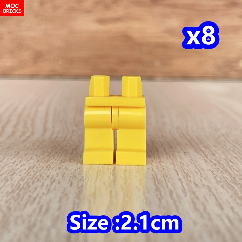 8pcs/lot MOC Bricks Blank Pants legs Body Wear Figure Accessory Assembled Building Blocks Toy Kids Plastic Dolls