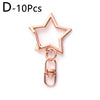 10Pcs New Star Pentagram Hollow Key Chain Rings Keychain DIY Accessories Lobster Clasp Keyring Jewelry Making Findings