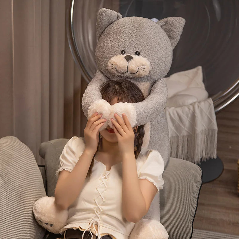Japanese Soft Cat Doll Plush Toy Sleeping Pillow Cushion Birthday Gift Girl Accompany Little Black Kitten Home Decoration
