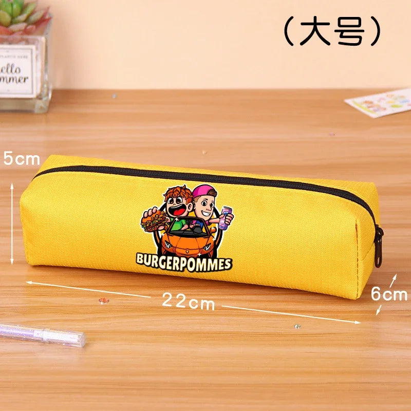 Burgerpommes Icrimax Pencil Case Boy Girl Cartoon Anime Stationery Bag Student Large Capacity Stationery Storage Bag School Gift