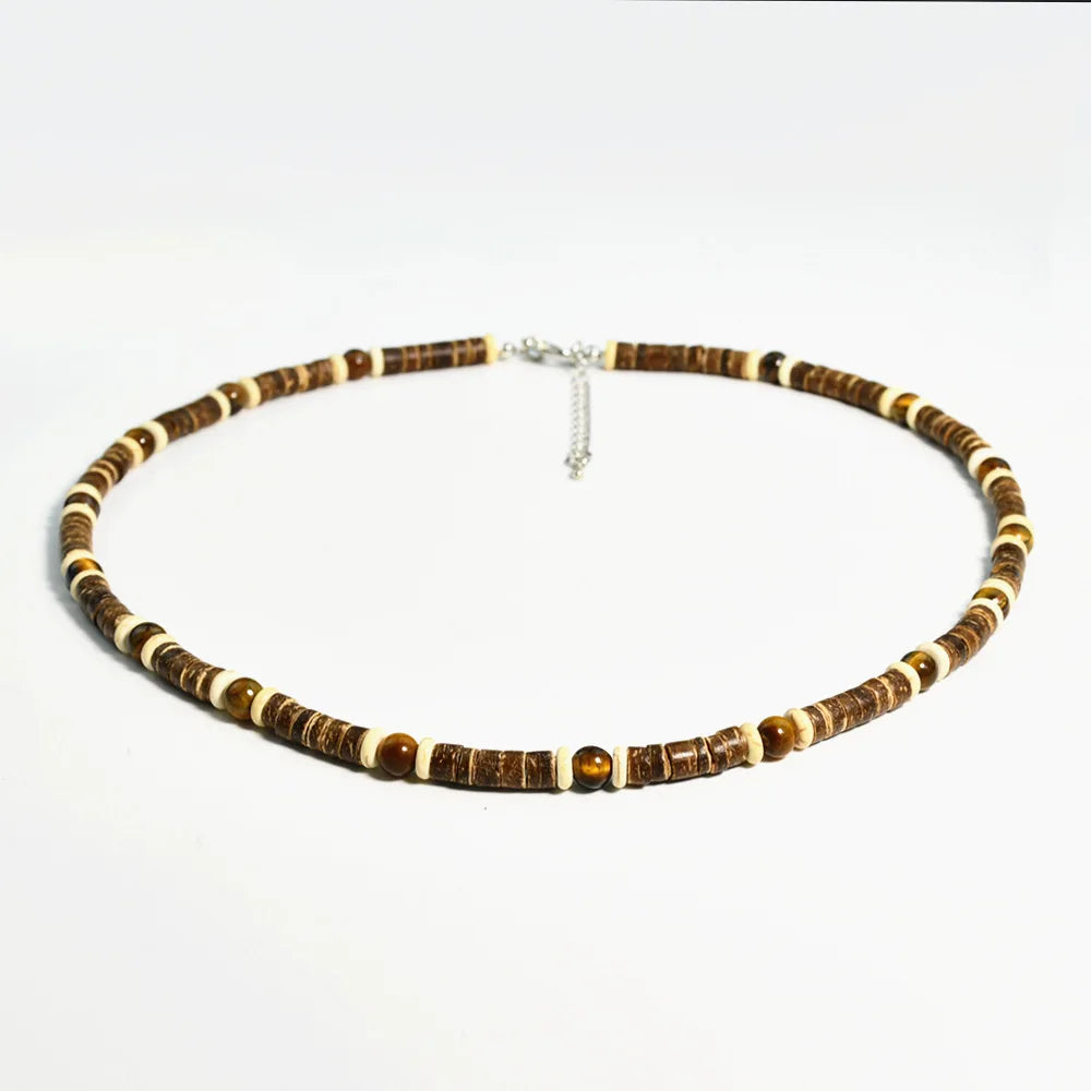 Laut Turquoise Wood Necklace Boho Beach Surfer Adjustable Bead Necklaces for Women Men Summer Jewelry Gifts
