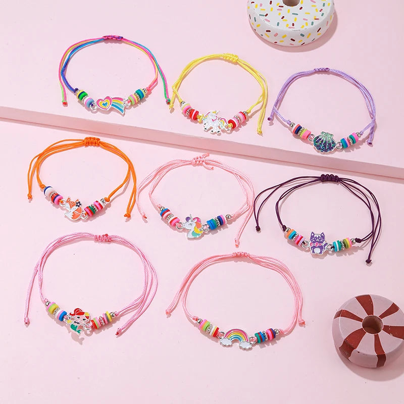 8Pack Summer Beach Fruit Bracelet Adjustable Cord Rope Best Friend BFF Bracelets for Women Girl Jewelry Friendship Gifts