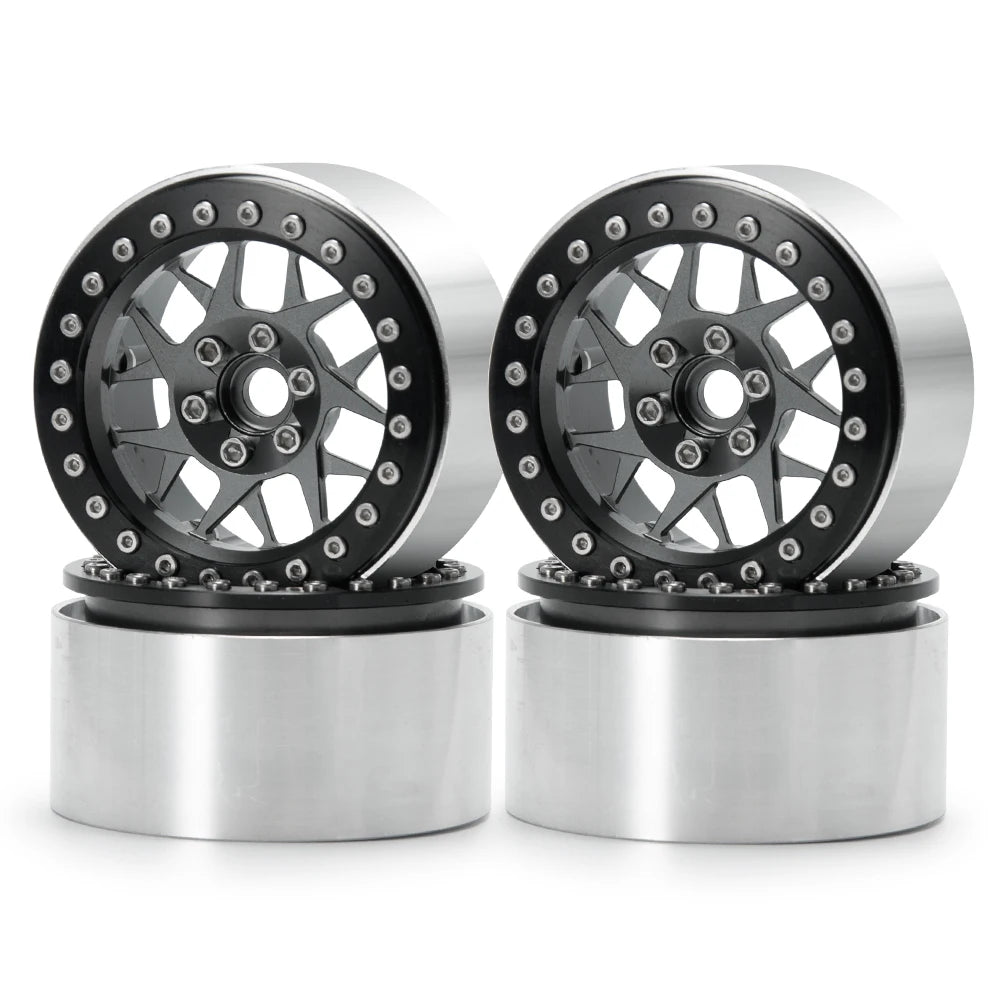 AXSPEED 4Pcs Metal 1.9"/2.2inch Beadlock Wheel Rims 25/35mm for Axial SCX10 Wraith TRX-4 D90 1/10 RC Crawler Car Upgrade Parts