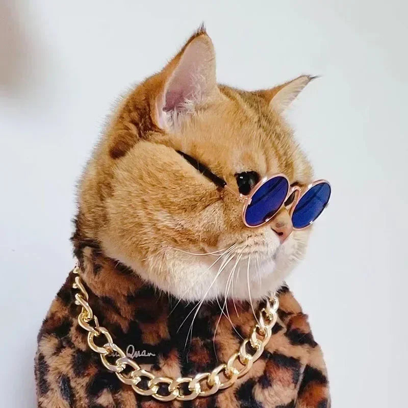 Cat Sunglasses Summer Outdoor Puppy UV Protection Sunglasses Dolls Sun Glasses Small Dog Cosplay Photo Props Cute Pet Sunglasses