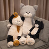 Japanese Soft Cat Doll Plush Toy Sleeping Pillow Cushion Birthday Gift Girl Accompany Little Black Kitten Home Decoration