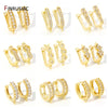 18K Gold Plated Brass Huggie Earring Hooks with Loop Round Ear Post with Open Jump Ring For DIY Earrings Making Components