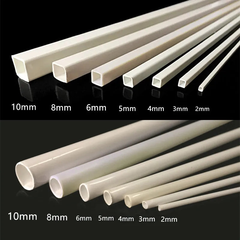 10pcs DIY handmade plastic rod 2mm-10mm Length 25CM ABS hollow solid rod Materials Building Handmade Sand Table Diorama