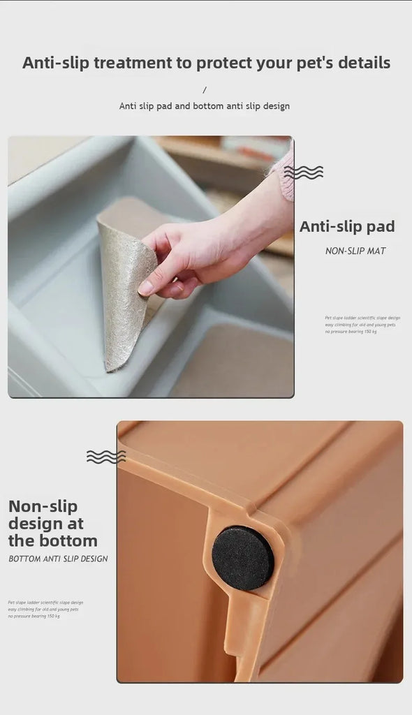 Folding Pet Stairs for Small and Medium Dogs Non-Slip Climbing Steps Easy Access Ramp for Pets Safe and Convenient Indoor