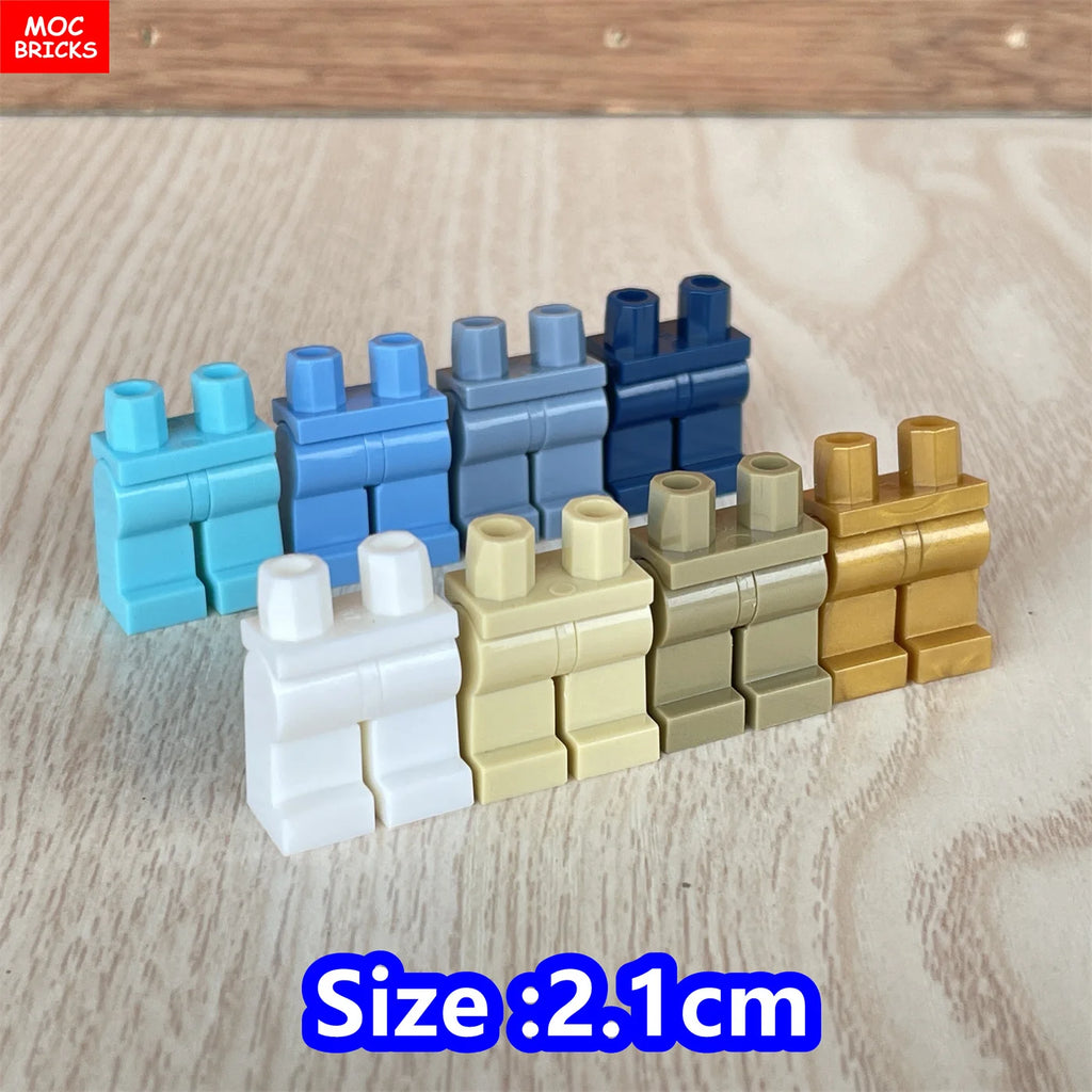 8pcs/lot MOC Bricks Blank Pants legs Body Wear Figure Accessory Assembled Building Blocks Toy Kids Plastic Dolls