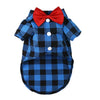 Classical Dog T-Shirts Bowtie Plaid Thin Summer Breathable Dog Clothes for Small Large Dogs Chihuahua Puppy Pet Cat Vest Yorkies