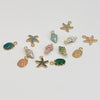 13pcs Summer Beach Starfish & Shell Charms – Colorful Copper Pendants for DIY Jewelry Making (Bracelets, Necklaces, Earrings)