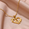 Gold Color Dainty Flower Initials Necklace Women Girl Stainless Steel Heart Letter Choker Necklace Best Gifts Alphabet Jewelry