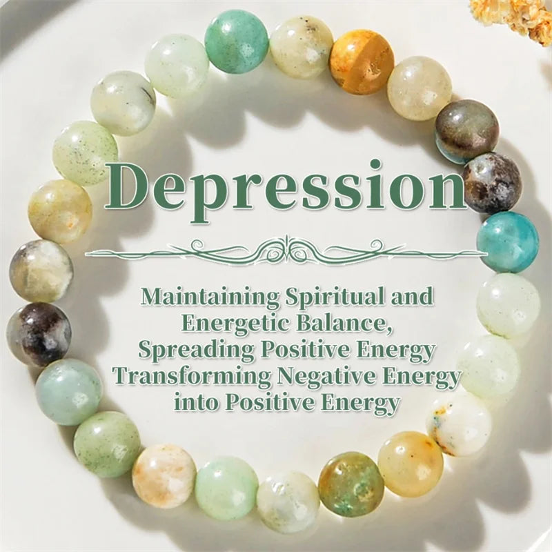 1 Piece Of Depression Healing Crystal Stone Bracelet. Dendritic Agate. Relieves Stress, Enhances Confidence And Eliminates Worry