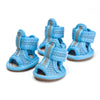 4pcs Small Size Dogs Mesh Sandals Breathable Summer Pet Shoes Safety Reflective Anti-Slip Sneakers for Puppy Teddy Pet Supplies