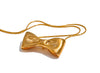Yhpup Adjustable Long Chain Stainless Steel Metal Bow Knot Golden Trendy Pendant Choker Necklace Texture Fashion  Jewelry