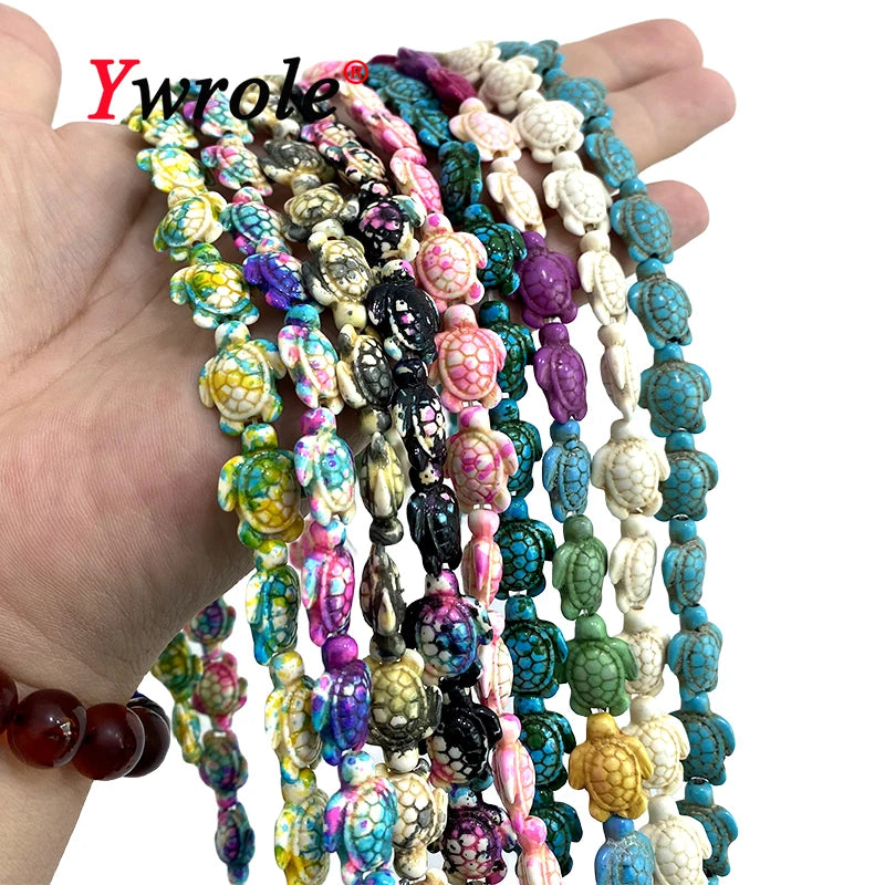 14x18mm Pink Green Coloful Turtle Turquoises Natural Stone Spacer Beads for Jewelry Making DIY Bracelet Earrings Accessories
