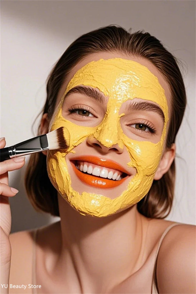 Turmeric Vitamin C Clay Mask Deep Cleansing Facial Improves Dark Spots Acne Hydrating Skin Care Tightens Skin Evens Skin Tone