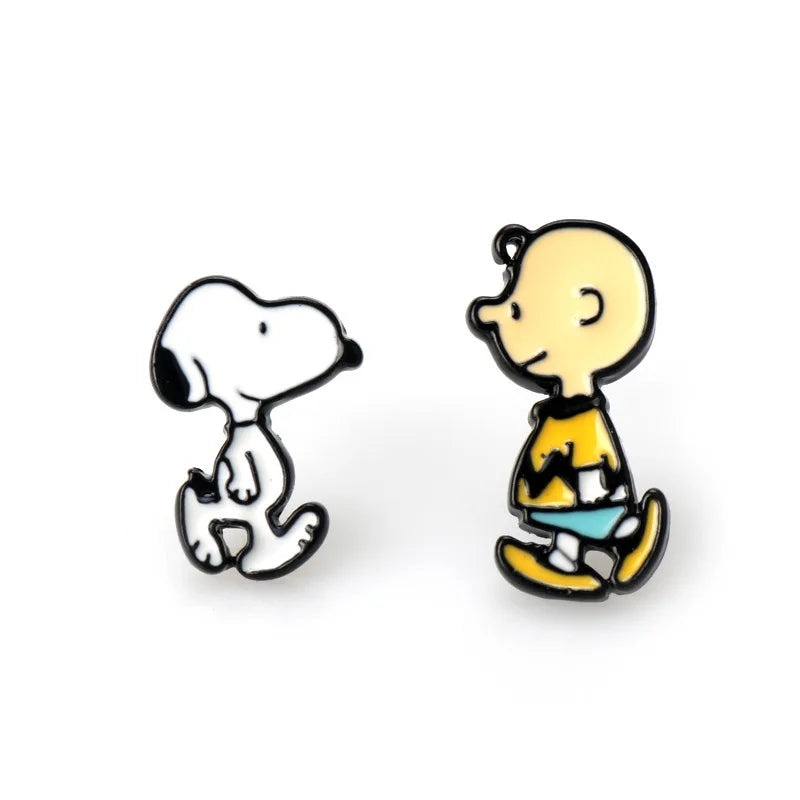 Cartoon Snoopy Women's Earrings Set Cartoon Cute Fashion Jewelry Earrings Hip Hop Creativity Funny Earrings Gifts