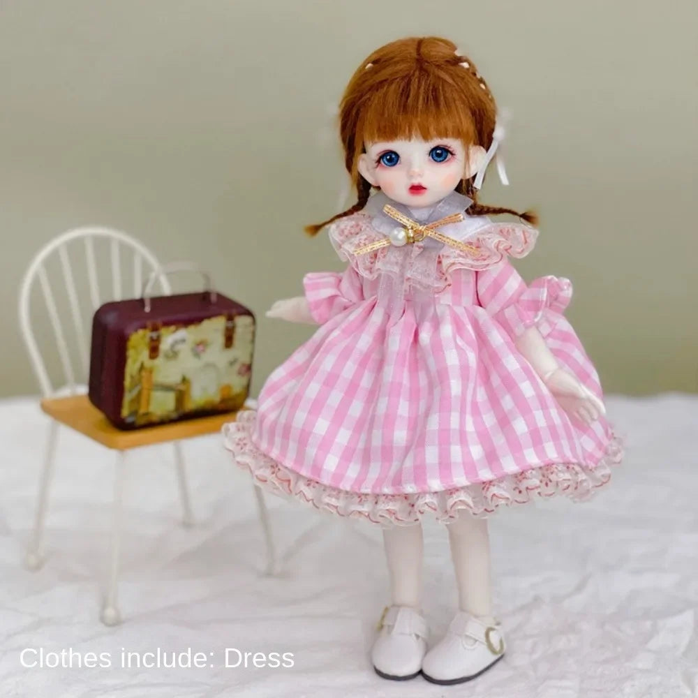 New Elegant 30cm Doll Clothes Pretty Casual Doll Dress Cute 1/6 BJD Doll Outfit Set