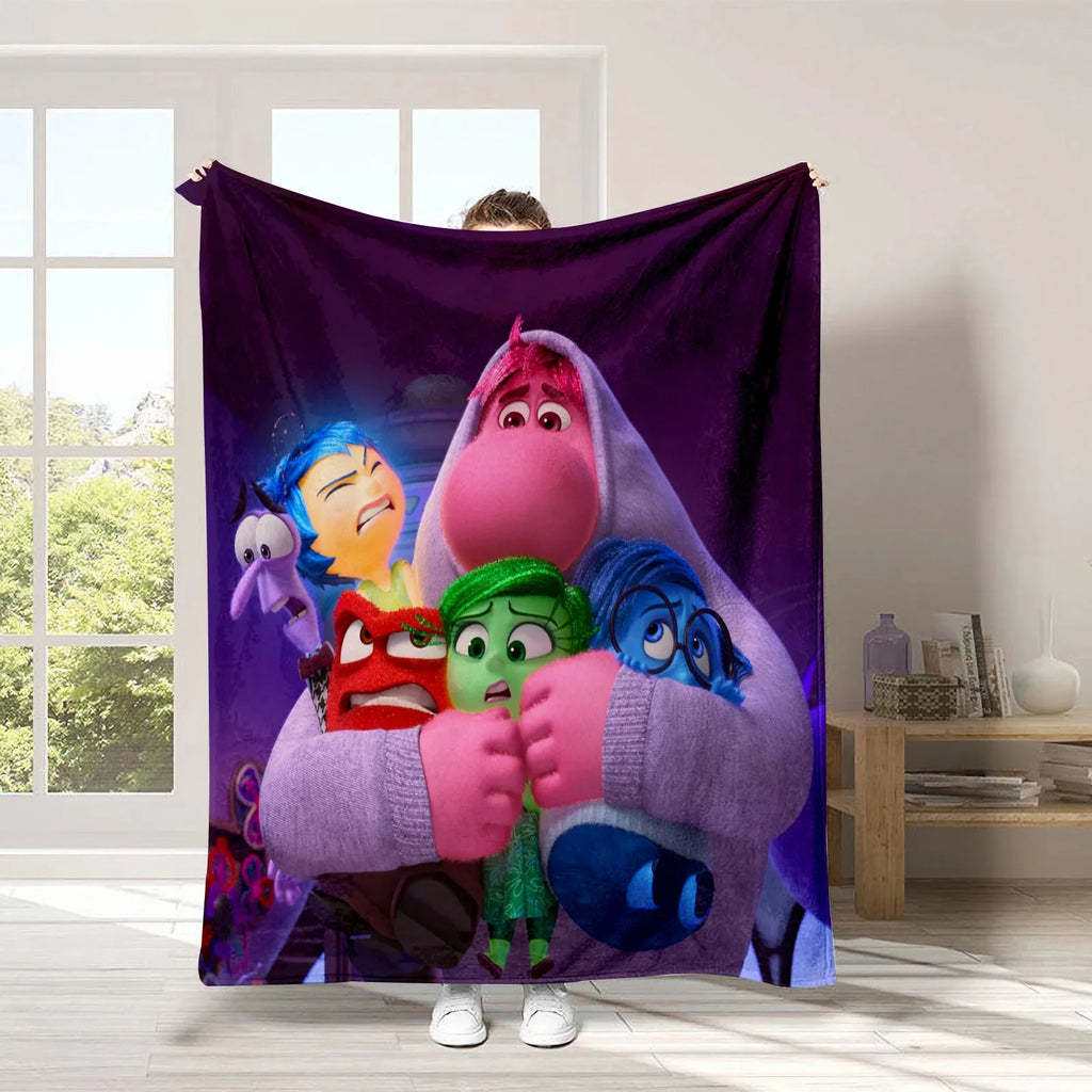 2024 New Inside Out 2 Plush Blanket Emotional Figures Summer Winter Flannel Blanket Soft Cozy Throw Sofa Bed Kids Birthday Gift