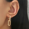 Retro Double Loop Drop Earrings – Gold Geometric Round Hoop Earrings for Women & Girls