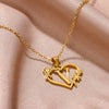 Gold Color Dainty Flower Initials Necklace Women Girl Stainless Steel Heart Letter Choker Necklace Best Gifts Alphabet Jewelry
