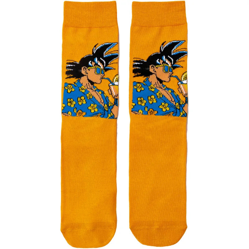 New 1 pair of Bandai cartoon men's and women's socks cartoon personality skateboard socks anime mid tube cotton neutral socks