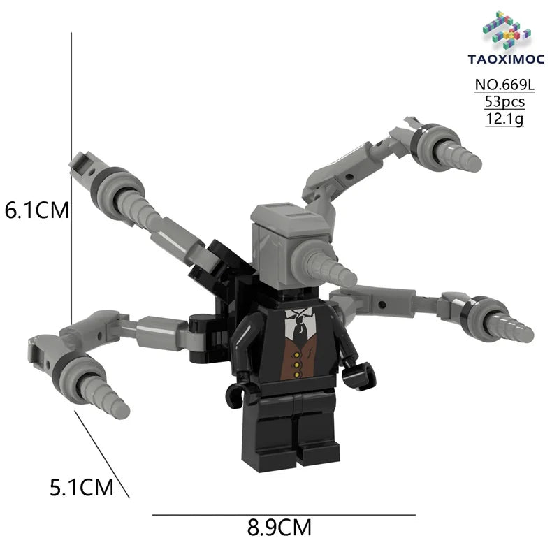2024 New Skibidi Toilet Men vs. Monitor Building Blocks Super Titan TV Man Sound Man Children's Toy Birthday Building Block Gift