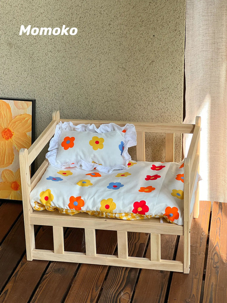 Royal Solid Wood Pet Throne Year-Round Luxury Bed for Teddies and Bichons Non-Toxic Safe Kitty Castle SnUgly Secure Comfort Zone