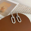 Retro Double Loop Drop Earrings – Gold Geometric Round Hoop Earrings for Women & Girls