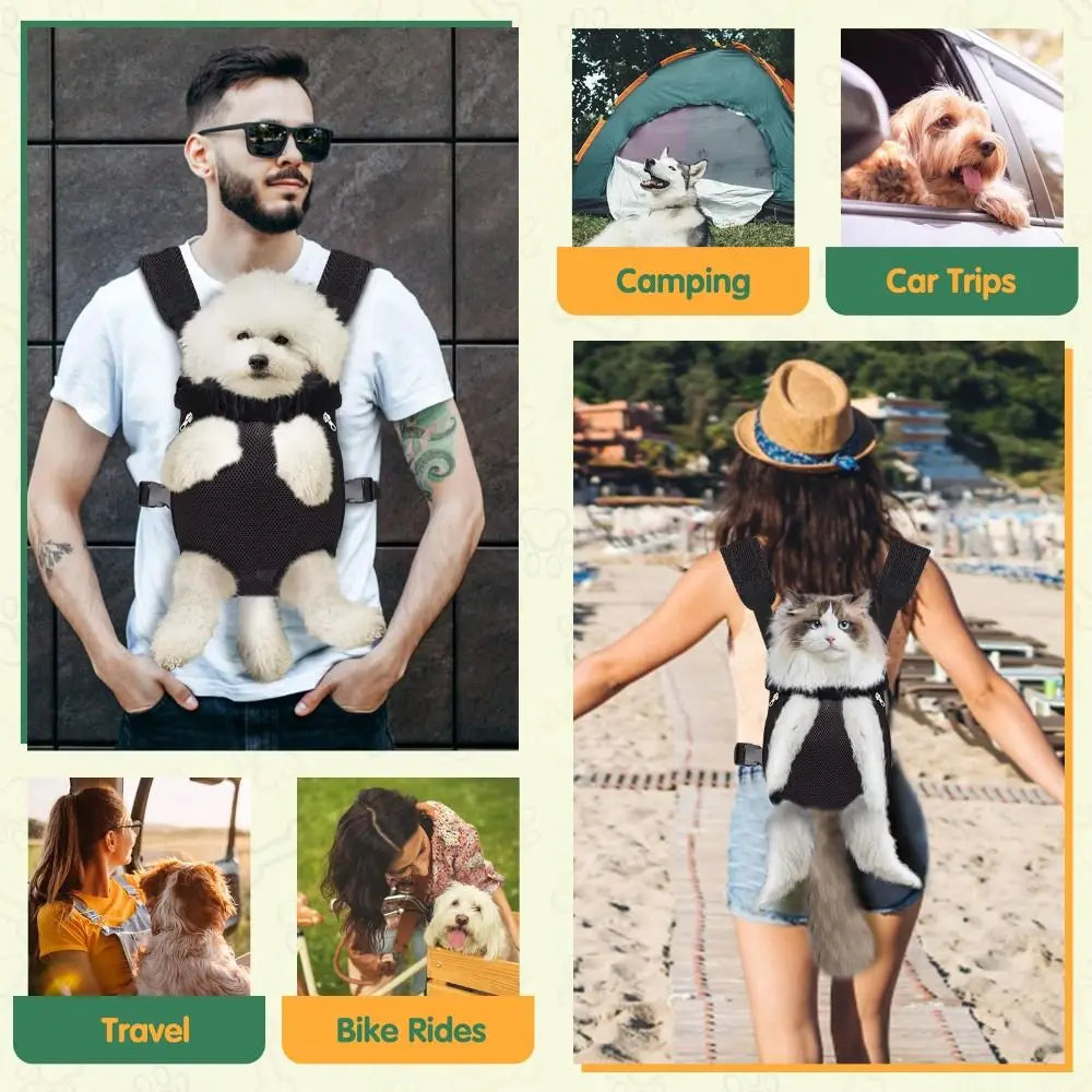 Adjustable Dog Front Carrier Legs Out Dog Backpack Carrier Pet Carrier Backpack for Small Dogs Cats and Puppies