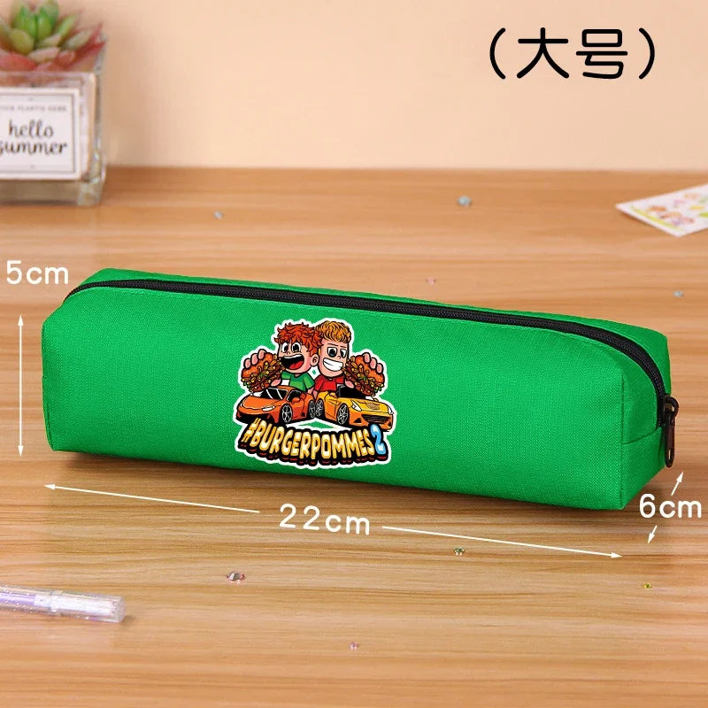Burgerpommes Icrimax Pencil Case Boy Girl Cartoon Anime Stationery Bag Student Large Capacity Stationery Storage Bag School Gift