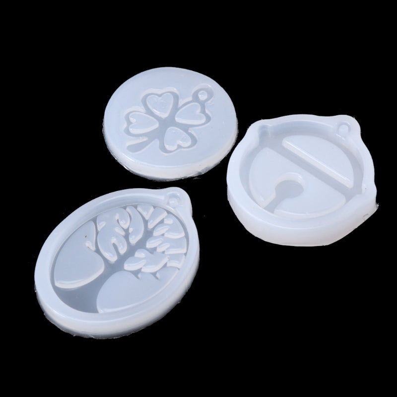 DIY Clover Bell Tree Earrings Silicone Epoxy Mold DIY Keychain Pendant Jewelry Crafting Mould for Valentine Love Gift