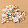 10pcs/Lot Random Mix Animal Charms Enamel Heart Flower Pendants for Jewelry Making DIY Earrings Necklace Craft Supplies