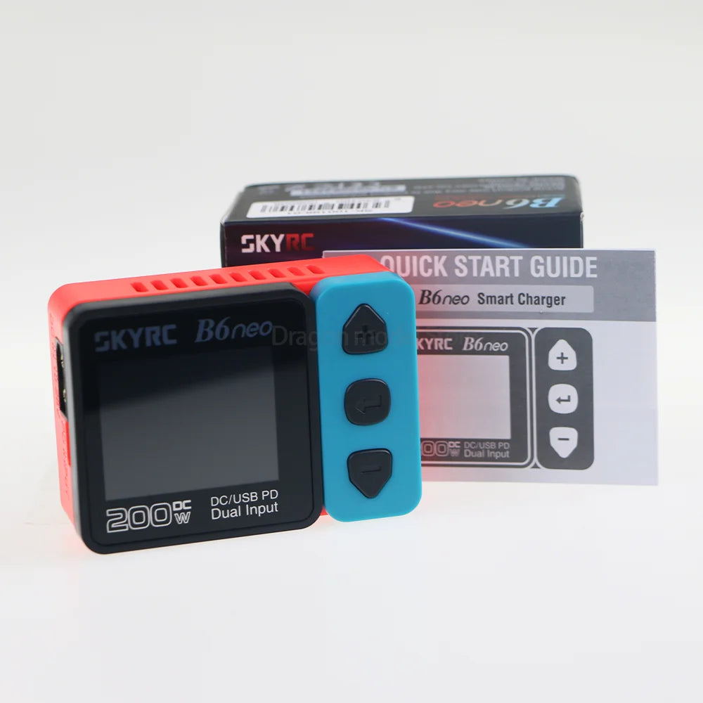 SKYRC B6neo Charger XT60/PD Dual DC Inputs 200W Charging Power SK-100198 For RC Car Model Aircraft Battery