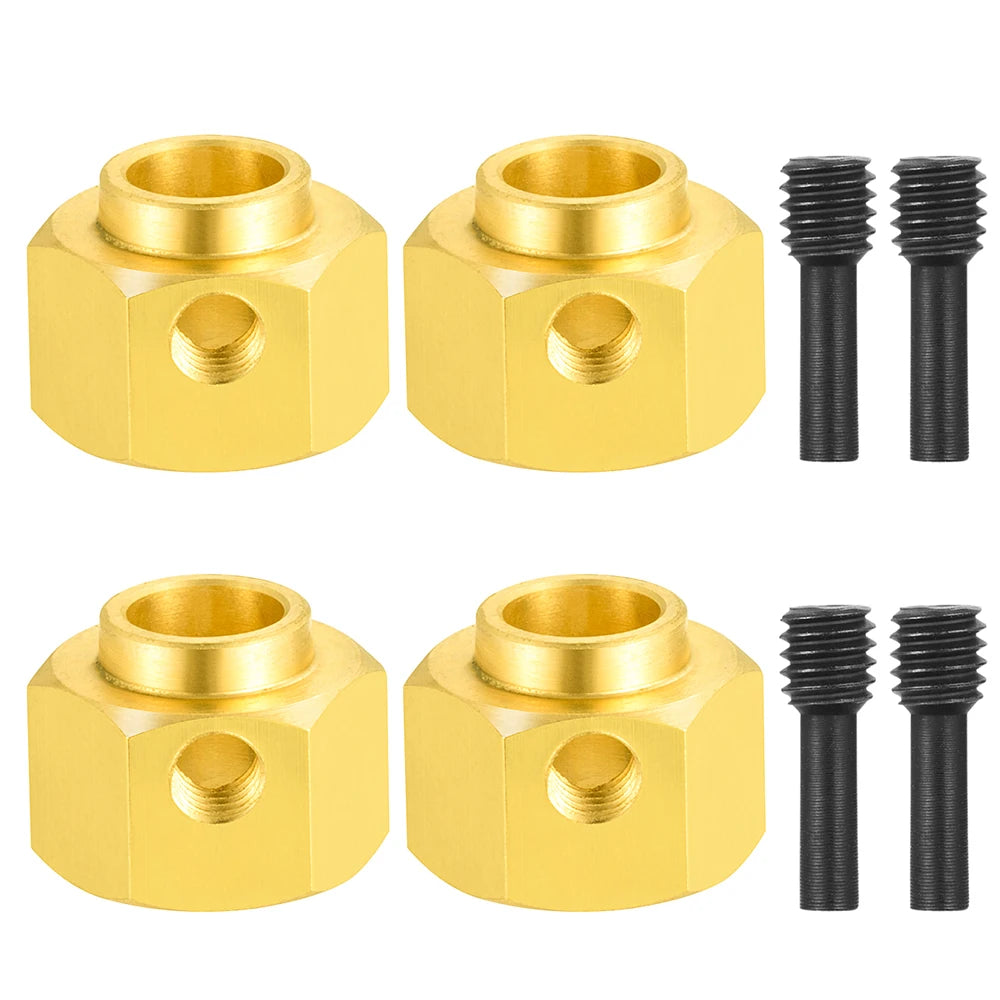 AXSPEED 4PCS Brass 12MM Wheel Hex Drive Adapter Extended 5/8/9/10/11/12/15/20mm for 1/10 RC Crawler Car TRX4 TRX6 Parts