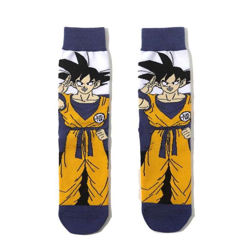 New 1 pair of Bandai cartoon men's and women's socks cartoon personality skateboard socks anime mid tube cotton neutral socks
