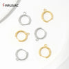 18K Gold Plated Brass Huggie Earring Hooks with Loop Round Ear Post with Open Jump Ring For DIY Earrings Making Components