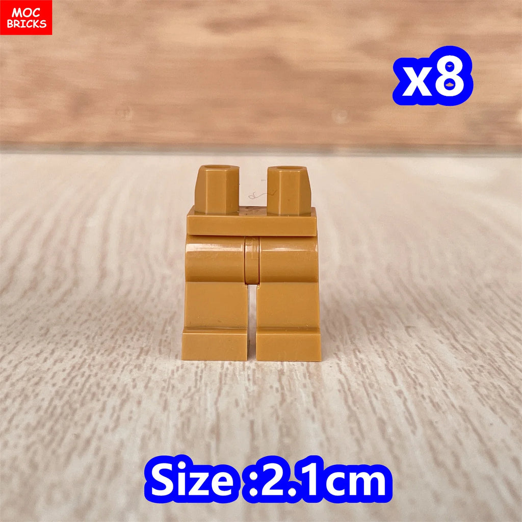 8pcs/lot MOC Bricks Blank Pants legs Body Wear Figure Accessory Assembled Building Blocks Toy Kids Plastic Dolls