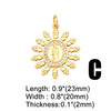 OCESRIO Cubic Zirconia Oval Virgin Mary Pendant for Necklace Copper Gold Plated Round Medal Jewelry Making Supplies pdta965