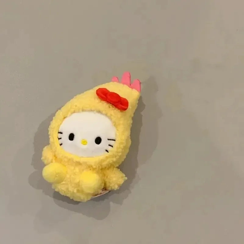 Kawaii Sanrio Hello Kitty Cos Broccoli Doll Anime Kids Toys Dopamine Creative Girls Backpack Pendant Student Car Doll Keychain