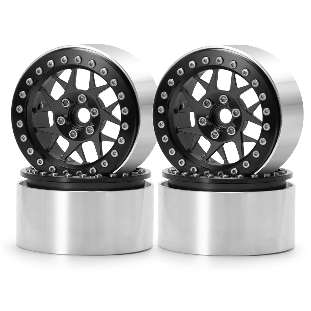 AXSPEED 4Pcs Metal 1.9"/2.2inch Beadlock Wheel Rims 25/35mm for Axial SCX10 Wraith TRX-4 D90 1/10 RC Crawler Car Upgrade Parts