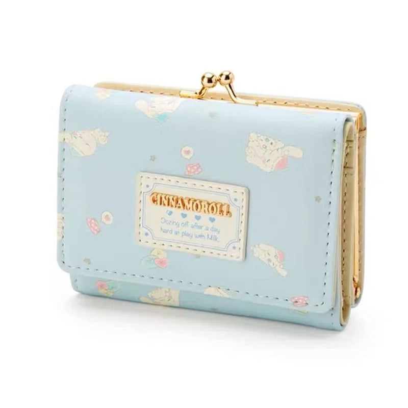 MINISO Kawaii Hello Kitty Wallet Keychains Sanrio Pochacco My Melody ACGN Cards Bag Kuromi Coin Anime Bag