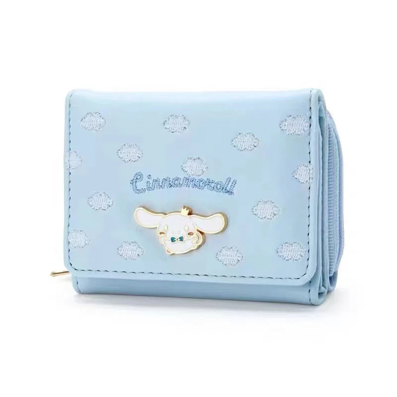 MINISO Kawaii Hello Kitty Wallet Keychains Sanrio Pochacco My Melody ACGN Cards Bag Kuromi Coin Anime Bag