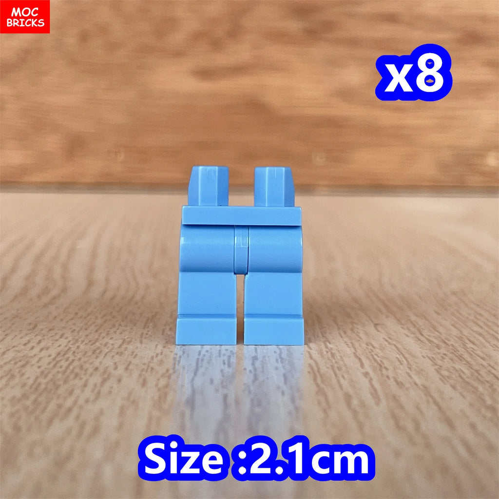 8pcs/lot MOC Bricks Blank Pants legs Body Wear Figure Accessory Assembled Building Blocks Toy Kids Plastic Dolls