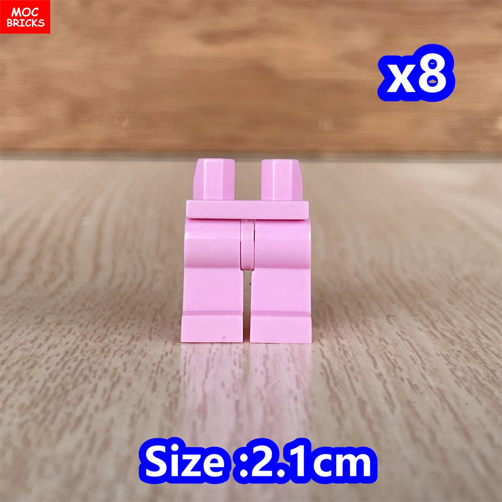 8pcs/lot MOC Bricks Blank Pants legs Body Wear Figure Accessory Assembled Building Blocks Toy Kids Plastic Dolls