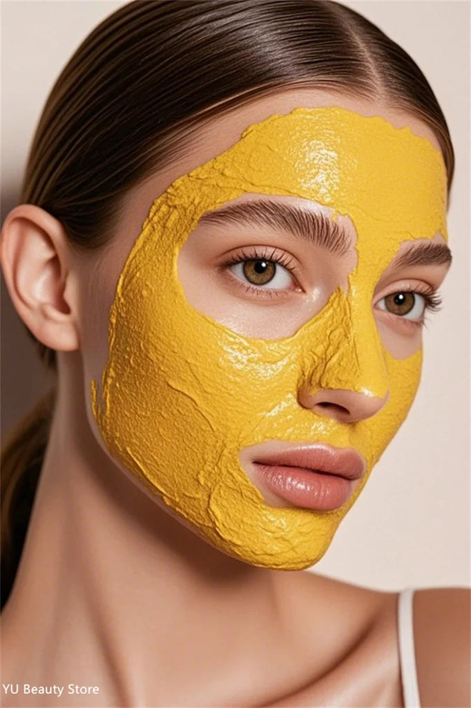 Turmeric Vitamin C Clay Mask Deep Cleansing Facial Improves Dark Spots Acne Hydrating Skin Care Tightens Skin Evens Skin Tone