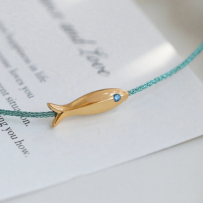 Cute Fish Braided Rope Anklets For Women Bohemian Style Blue And Red Rope Fashion Leg Foot Chain Summer Beach Jewelry