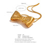 Yhpup Adjustable Long Chain Stainless Steel Metal Bow Knot Golden Trendy Pendant Choker Necklace Texture Fashion  Jewelry