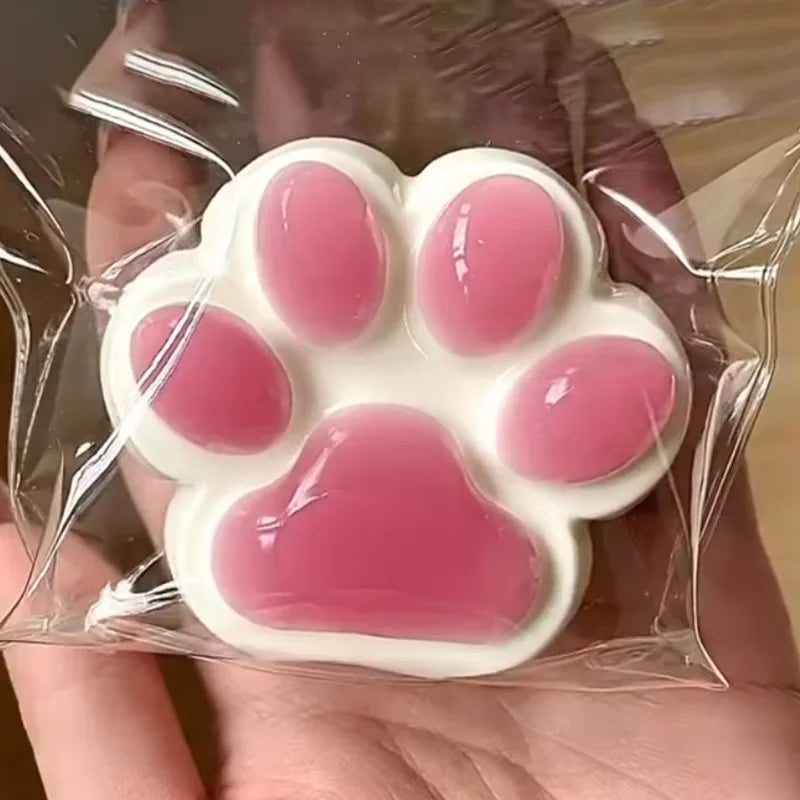 New Mini Kawaii Plush Cat Paw Mochi Taba Squishy Silicone Cute Pink Cat Foot Small Cat Paw Fidget Toy